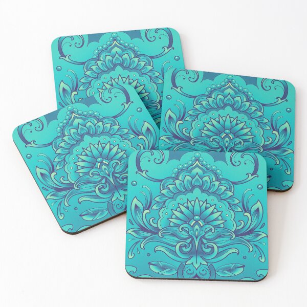 Item preview, turquoise  mandala mehendi henna style designed and sold by weilertsen.