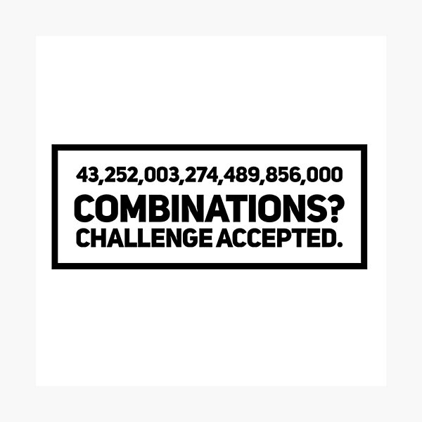 Item preview, 43 Quintillion combinations? Challenge accepted designed and sold by ASchumac.