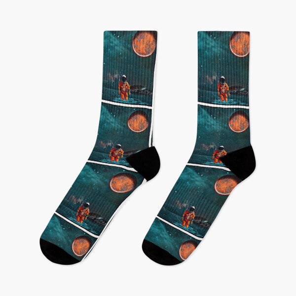 Item preview, Astronaut Crash Landing on Alien Planet with Orange Moon designed and sold by orionlodubyal.