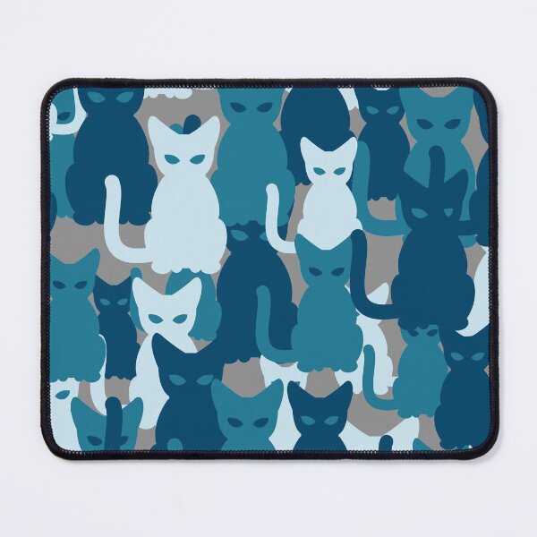 Item preview, Teal Blue Cat Camo Design on Grey Background. designed and sold by cgroenewald.