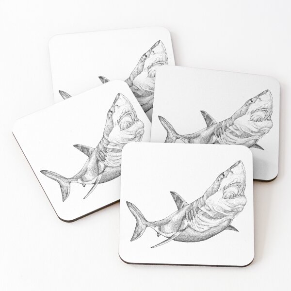 Item preview, Great White Shark Ink Drawing designed and sold by Elizabeth Weglein.
