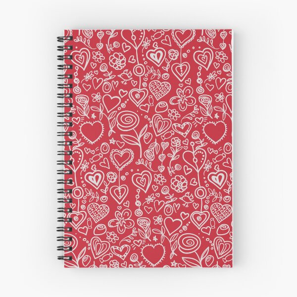 Item preview, grey flowers and hearts on red background, valentines day designed and sold by Olga Lashko.