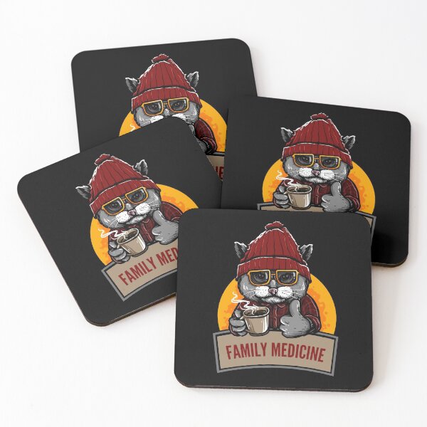 Item preview, Family Medicine, Cat with Coffee designed and sold by doctors-apparel.