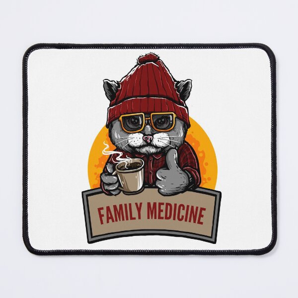 Item preview, Family Medicine, Cat with Coffee designed and sold by doctors-apparel.