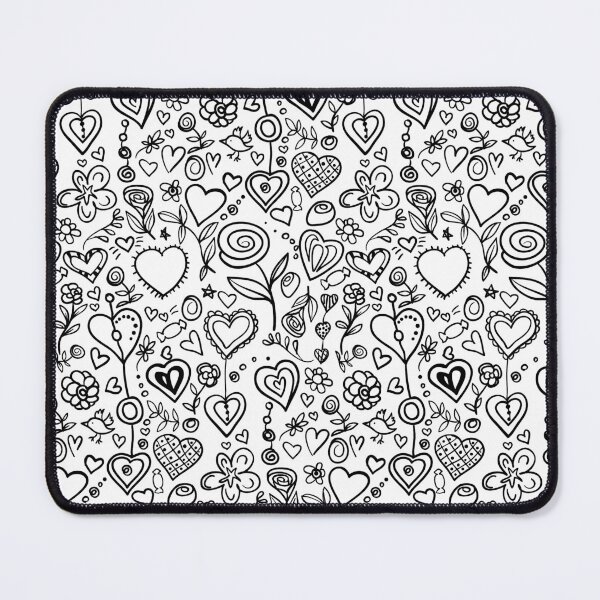 Item preview, Black and white flowers and hearts, valentines day designed and sold by Olga Lashko.