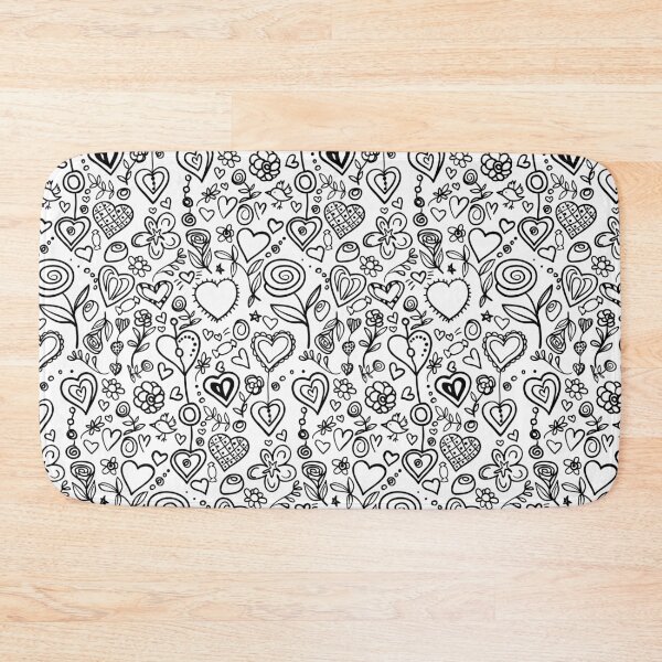 Item preview, Black and white flowers and hearts, valentines day designed and sold by Olga Lashko.