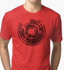 Abstract Maze Distressed Tri-blend T-Shirt