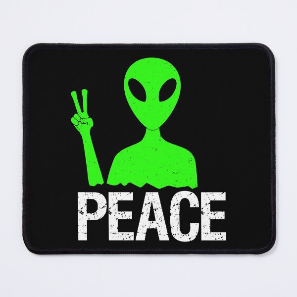 Item preview, Green Alien with Peace Hand Gesture designed and sold by mrhighsky.