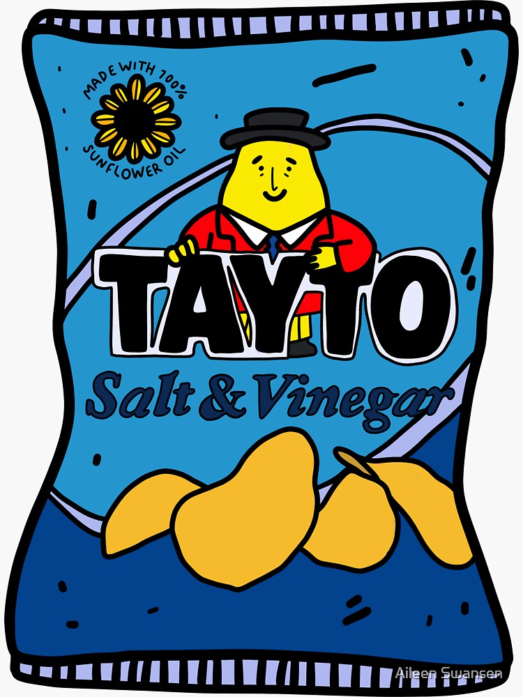 "Salt and Vinegar Mr. Tayto" Sticker for Sale by aileenswansen Redbubble