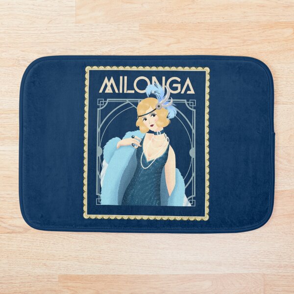 Item preview, Blue Art Deco 1920s Style Tango Milonga Flapper Poster designed and sold by infinitetango.