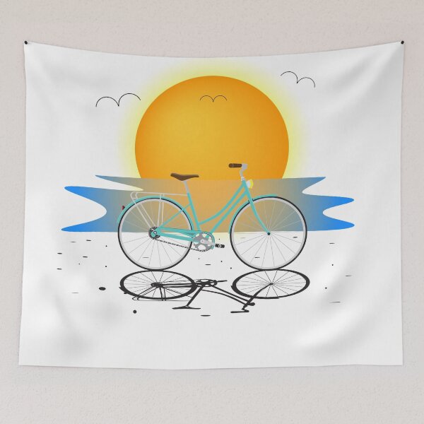 Item preview, Sunset Bicycle at Beach  designed and sold by arteesketch.