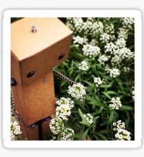 Crispin the Robot in the Flowers Sticker