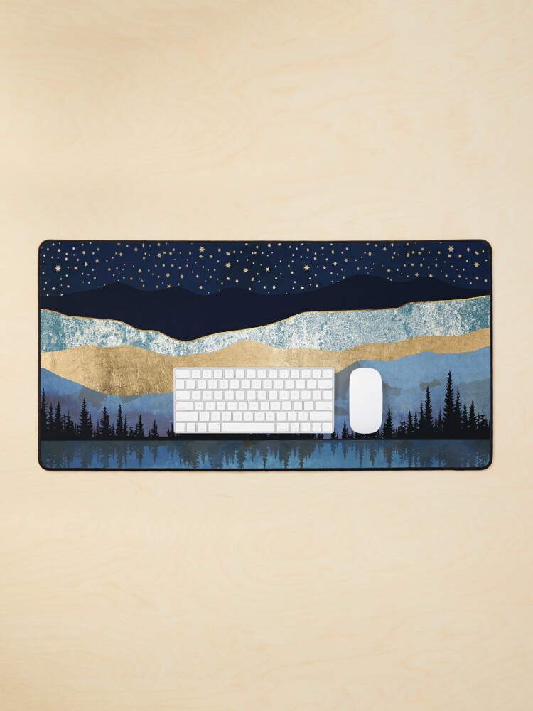 Mouse Pad, Midnight Lake designed and sold by spacefrogdesign