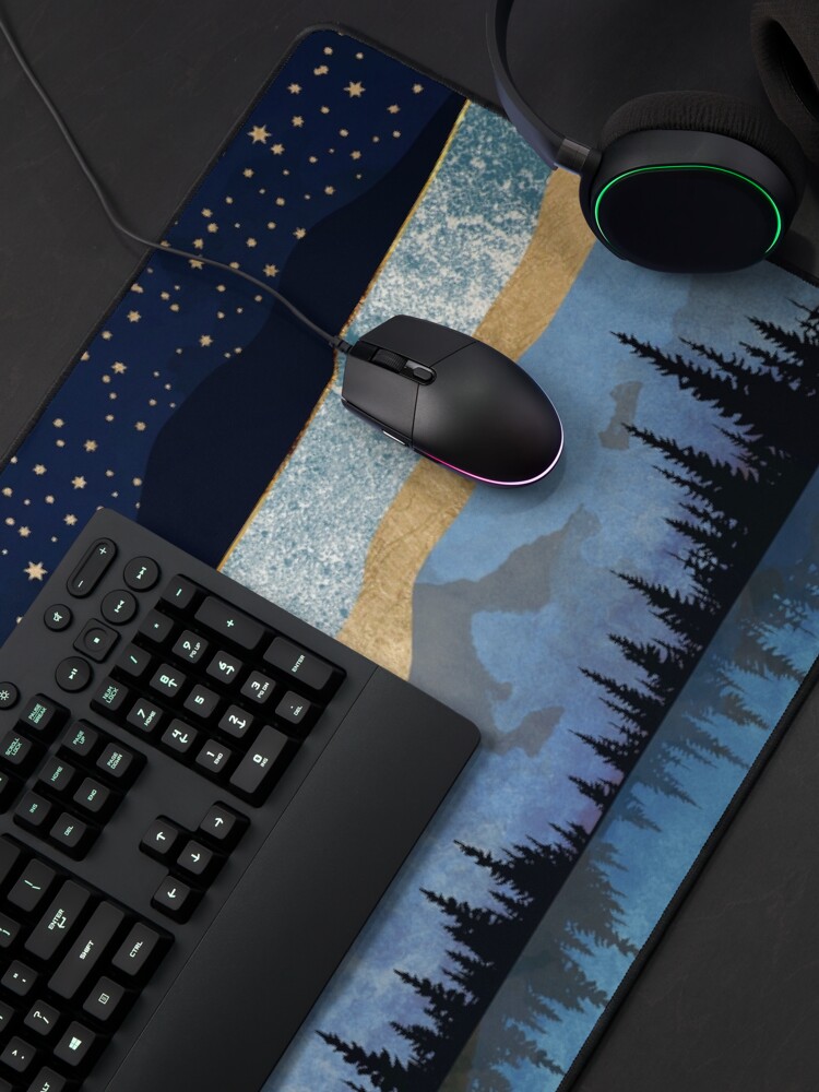 Thumbnail 4 of 5, Mouse Pad, Midnight Lake designed and sold by spacefrogdesign.