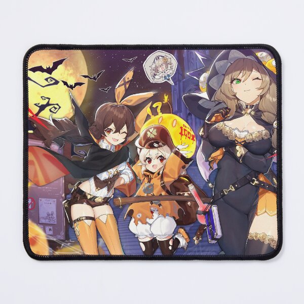 Item preview, Genshin Impact - Amber, Lisa and Klee Trick or Treat Halloween Costume Official Artwork designed and sold by Krimsy.