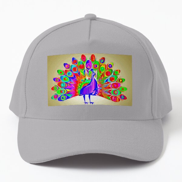 A Pop-Art Peacock Baseball Cap