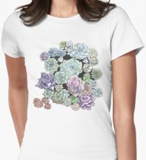 Succulent Sketches Women's Fitted T-Shirt