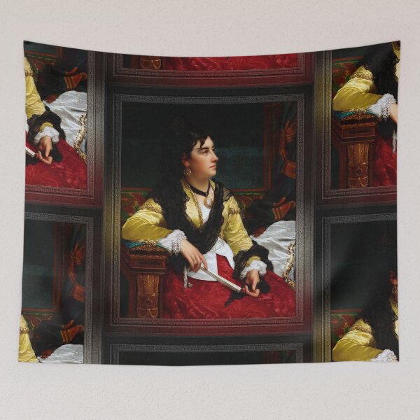 Item preview, Portrait Of A Noblewoman Holding A Fan by Jan Frederik Pieter Portielje Classical Art Xzendor7 Old Masters Reproductions designed and sold by Xzendor7 Digital Art Creations.