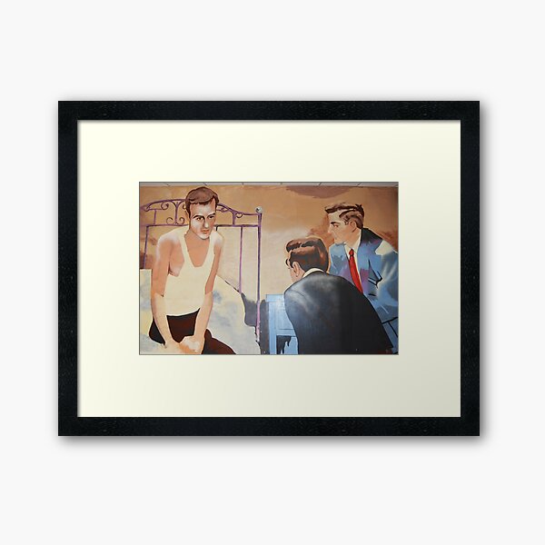 Alcoholics Anonymous Man on Bed Framed Art Print