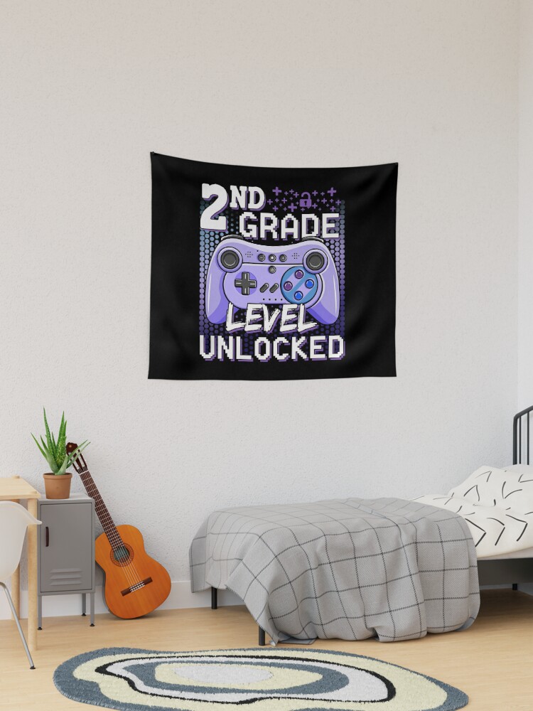 2nd Grade Level Unlocked Video Game Back to School Boys 2nd Tapestry for  Sale by FucaGirl