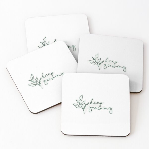 Item preview, Keep Growing Floral Script Quote designed and sold by GoldenGiftCo.