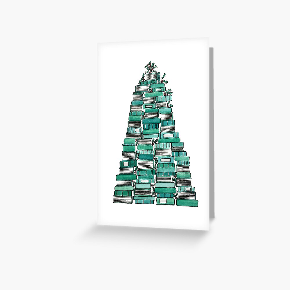 Bookish Christmas Tree Greeting Card