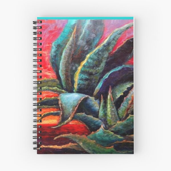 Item preview, LARGE BLUE DESERT AGAVE CACTI SUNRISE ART designed and sold by sharlesart.