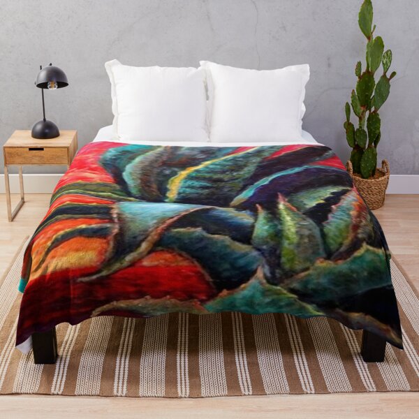 Item preview, LARGE BLUE DESERT AGAVE CACTI SUNRISE ART designed and sold by sharlesart.