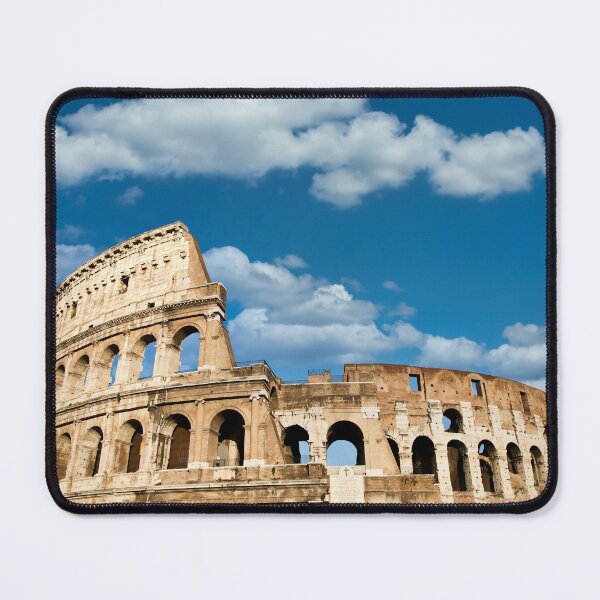 Item preview, Rome, Italy. Arches archictecture of Colosseum exterior with blue sky background and clouds. designed and sold by Paolo Modena Photography    -   Fine Italian Art.