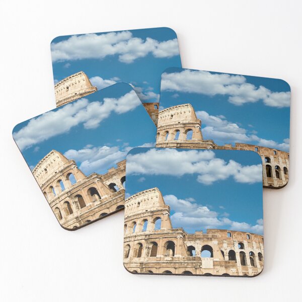 Item preview, Rome, Italy. Arches archictecture of Colosseum exterior with blue sky background and clouds. designed and sold by Paolo Modena Photography    -   Fine Italian Art.