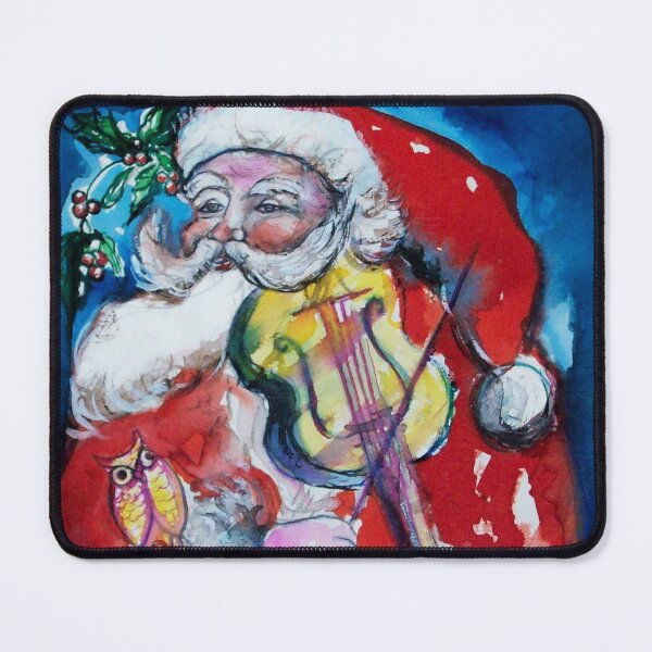 Item preview, SANTA CLAUS PLAYING VIOLIN /  MUSICAL CHRISTMAS PARTY Watercolor by Bulgan Lumini designed and sold by BulganLumini.