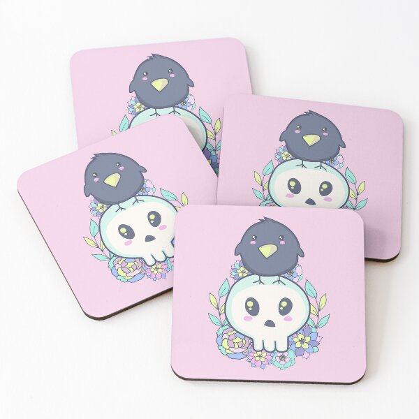 Item preview, Pastel Goth Kawaii Raven & Skull designed and sold by GrimButterfly.
