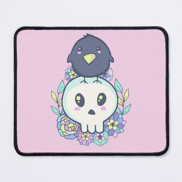 Item preview, Pastel Goth Kawaii Raven & Skull designed and sold by GrimButterfly.
