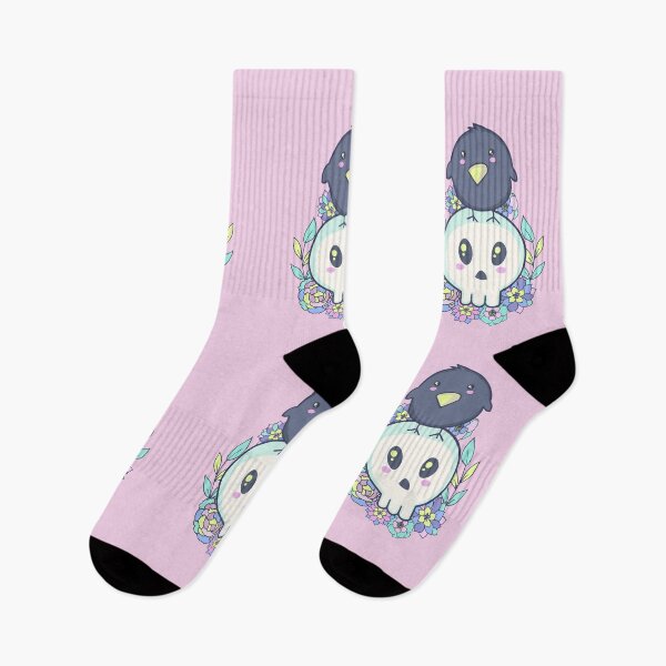 Item preview, Pastel Goth Kawaii Raven & Skull designed and sold by GrimButterfly.