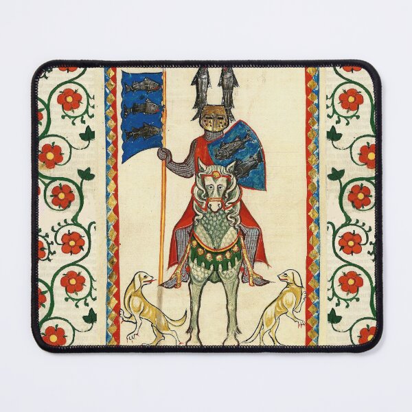 Item preview, KNIGHT OF FISHES HORSEBACK, MEDIEVAL MINIATURE WITH WILD ROSES designed and sold by BulganLumini.