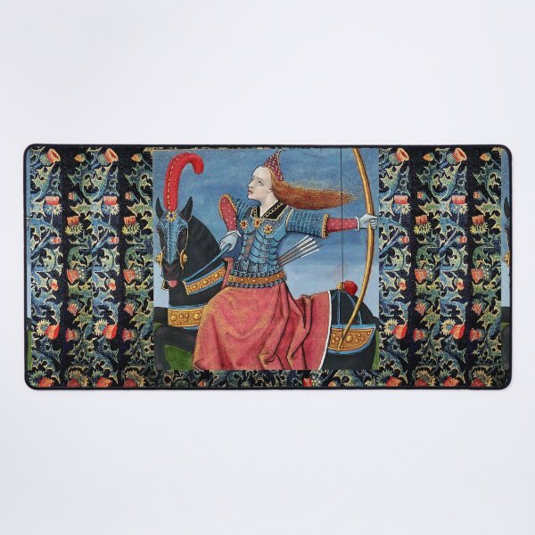Item preview, PRINCESS PENTHESILEA HORSEBACK, RED THISTLES FLORAL designed and sold by BulganLumini.