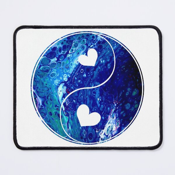 Item preview, Blue Heart Yin Yang designed and sold by PaintedbyCarol.