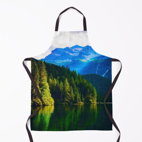 Item preview, Landscape View of a Mountain With Green Shiny Trees and River designed and sold by cypher33.