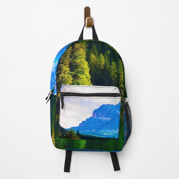 Item preview, Landscape View of a Mountain With Green Shiny Trees and River designed and sold by cypher33.