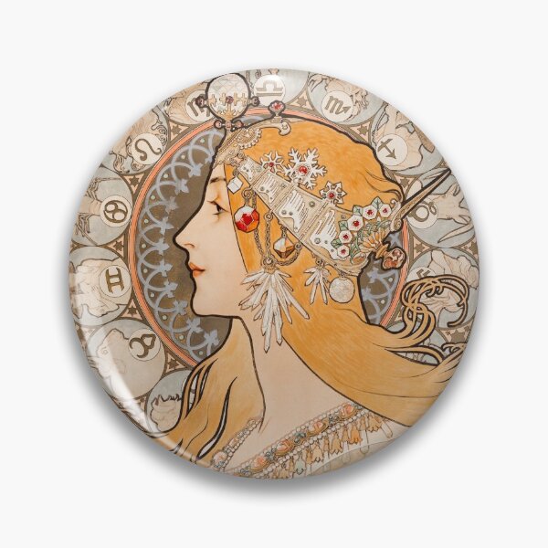 Aperçu de l'œuvre Zodiaque La Pluma par Alphonse Maria Mucha créée et vendue par Julithstuff.