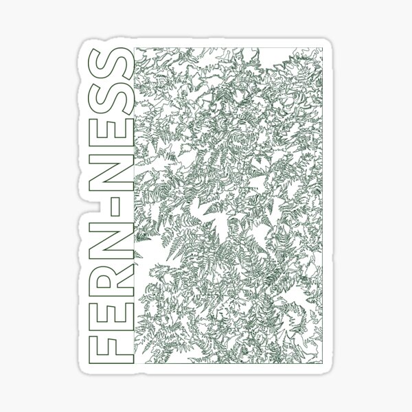 Fern-ness fern leaves line art Sticker