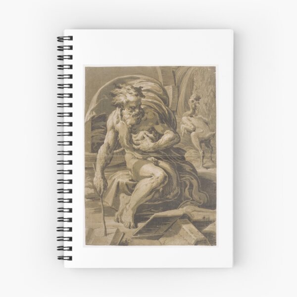 Item preview, Diogenes, seated before his barrel, reading from a book, a plucked hen standing behind him at right designed and sold by Mikedog21.