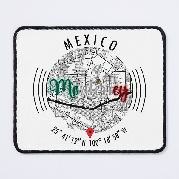 Item preview, Monterrey, MEXICO Road Map Art - Earth Tones designed and sold by hatimelhag.