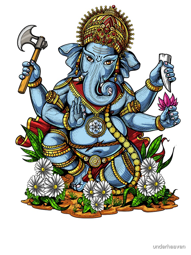 Hindu Ganesh Elephant God Illustration T-Shirt Hindu Ganesh Elephant God Illustration T-Shirt
