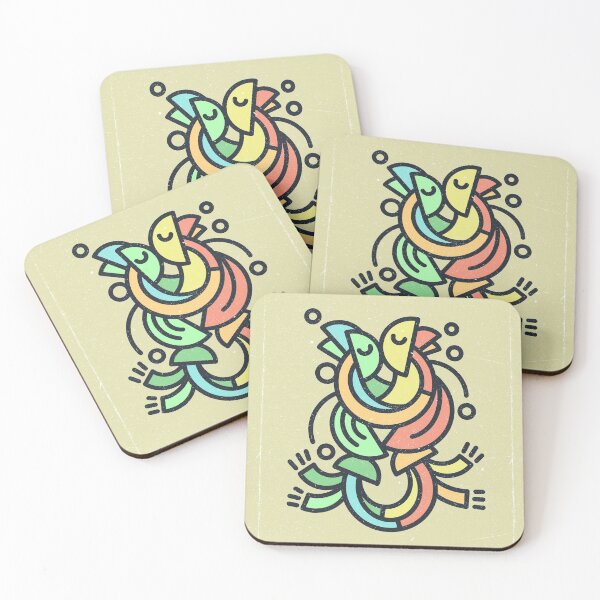 Item preview, Abstract shapes create primitive figures hugging. designed and sold by GreissDesign.