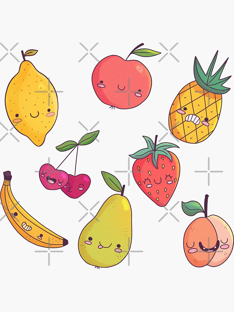 Dorky Fruits Pack Cute Sticker For Sale By Fugly And Fab Redbubble 2278