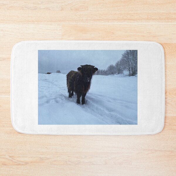 Item preview, Scottish Highland Cattle Calf in snow 2679 designed and sold by SaarelaHighland.