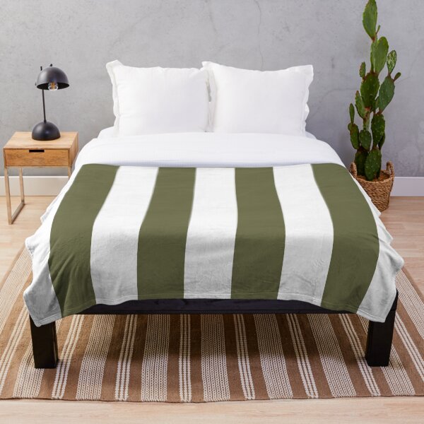 Item preview, Dark Green and White Vertical Stripe Pattern Pairs 2022 Trending Color - Hue - Shade Pantone Olive Branch 18-0527 designed and sold by ColorOfTheYears.