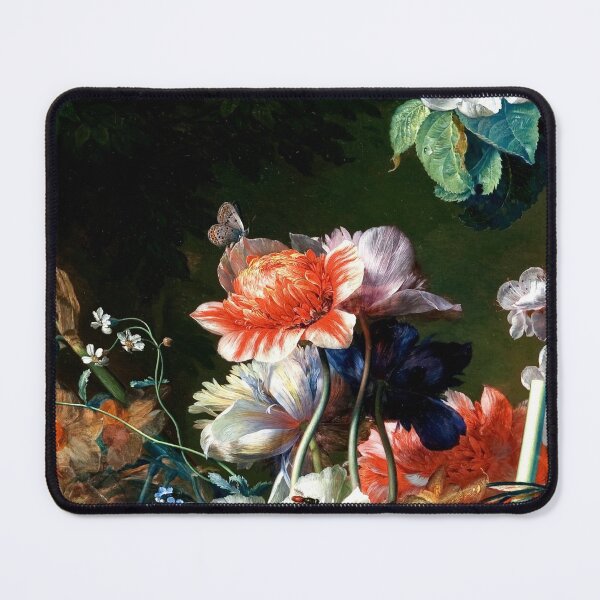 Item preview, PINK RED ANEMONES WHITE FLOWERS,BUTTERFLY IN BLACK designed and sold by BulganLumini.