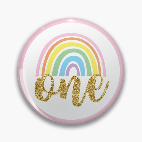 Item preview, Pastel Rainbow Baby Girl One 1st Birthday Round Circle designed and sold by CyanSkyDesign.